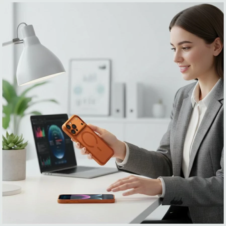 Etui UNIQ Veren na iPhone 17 Pro Max Magclick Charging - pomarańczowe