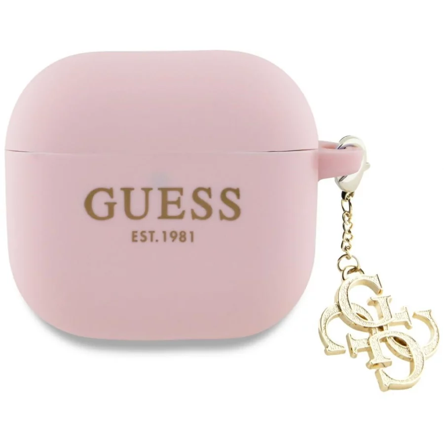 Etui Guess AirPods 4 cover Silicone 4G Charm - różowe