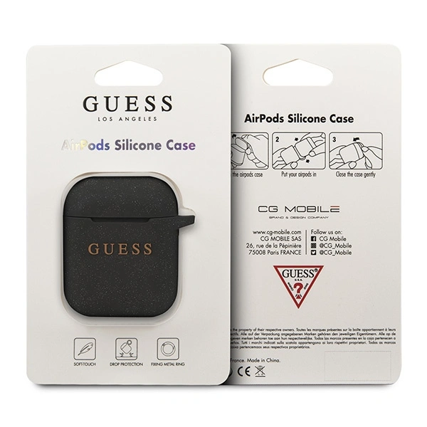Etui Guess Silicone Cover na AirPods 1 / 2 - czarne