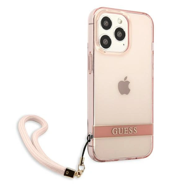 Etui Guess Translucent Stap na iPhone 13 Pro Max - różowe