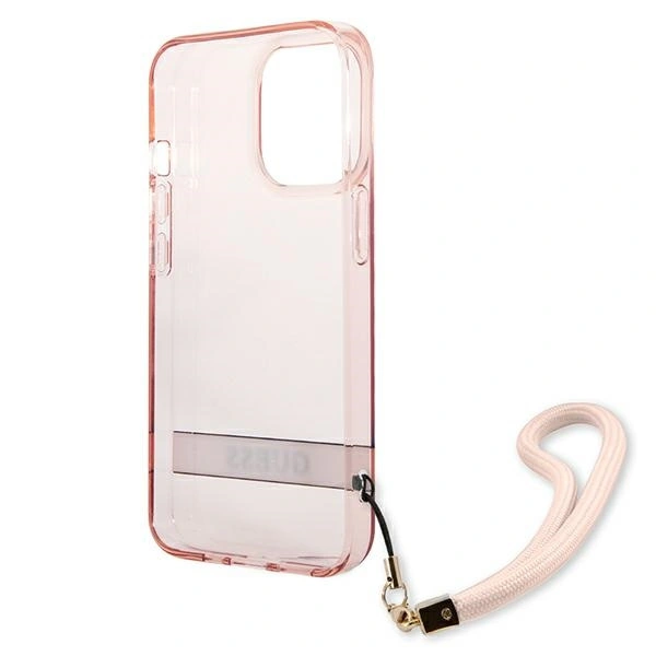 Etui Guess Translucent Stap na iPhone 13 Pro Max - różowe