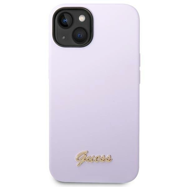 Etui Guess Silicone Vintage Gold Logo na iPhone 14 / 15 Plus - fioletowe