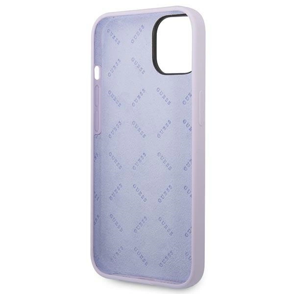 Etui Guess Silicone Vintage Gold Logo na iPhone 14 / 15 Plus - fioletowe