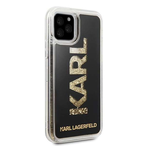 Etui Karl Lagerfeld Karl logo Glitter na iPhone 11 Pro - czarne