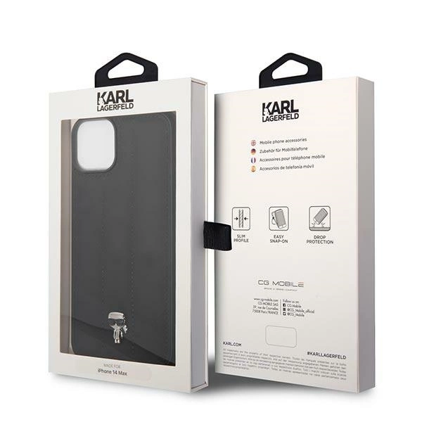 Etui Karl Lagerfeld Puffy Ikonik Pin na iPhone 14 / 15 / 13 - czarne