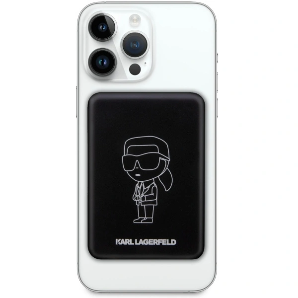 Powerbank indukcyjny Karl Lagerfeld Ikonik MagSafe 5W 3000mAh - czarny