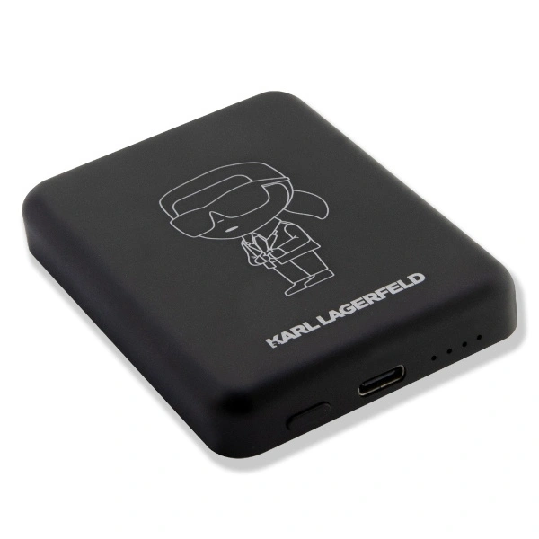 Powerbank indukcyjny Karl Lagerfeld Ikonik MagSafe 5W 3000mAh - czarny