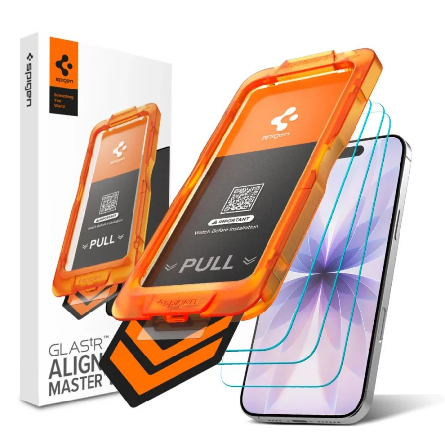 Szkło hartowane Spigen Glas.tR AlignMaster Slim 3-Pack na iPhone 17