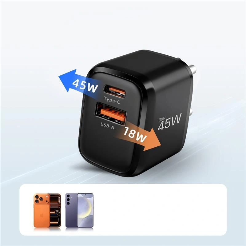 Ładowarka sieciowa Tech-Protect NCA45W-GAN 2-Porty USB-C / USB-A 45W - czarna