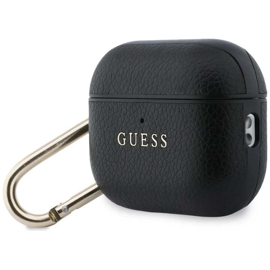 Etui Guess Grained Classic Logo na AirPods Pro 3 - czarne