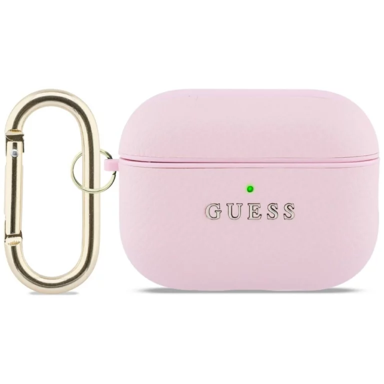 Etui Guess Grained Classic Logo na AirPods Pro 3 - różowe