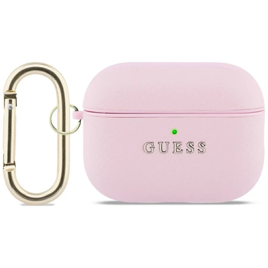 Etui Guess Grained Classic Logo na AirPods Pro 3 - różowe