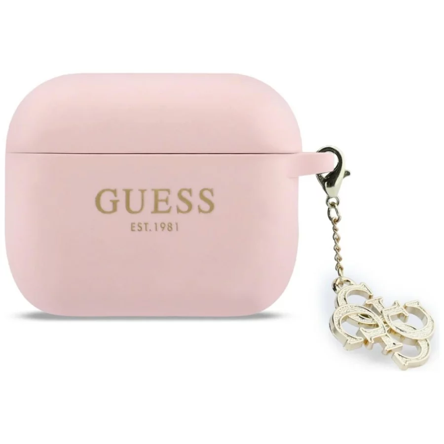 Etui Guess Silicone 4G Charm na AirPods Pro 3 - różowe