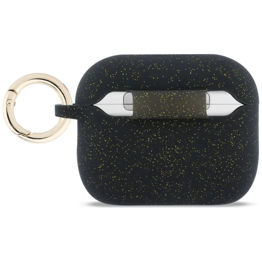 Etui Guess Silicone Glitter Ring na AirPods Pro 3 - czarne