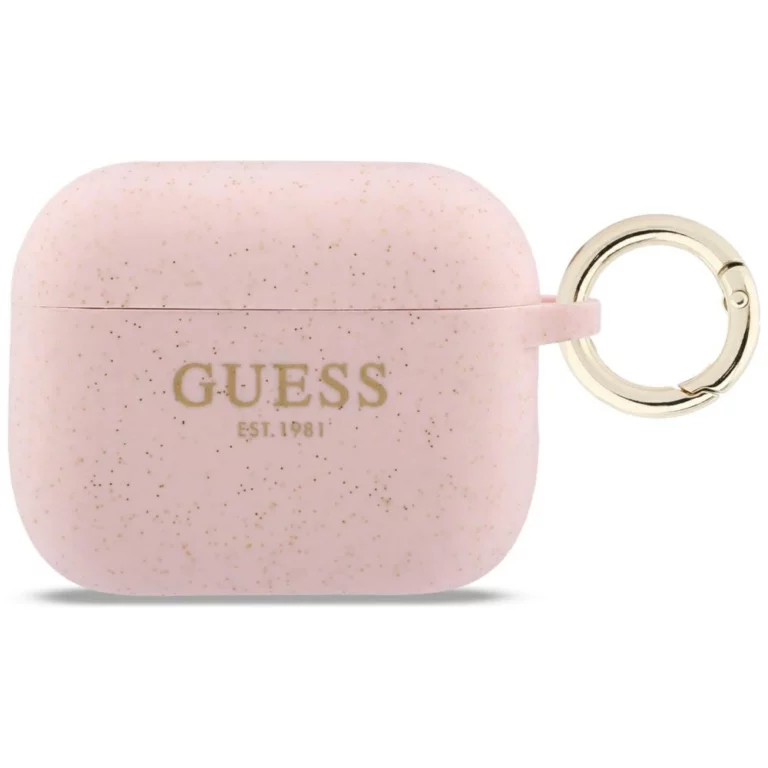 Etui Guess Silicone Glitter Ring na AirPods Pro 3 - różowe