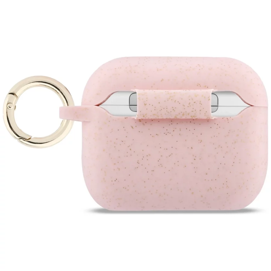 Etui Guess Silicone Glitter Ring na AirPods Pro 3 - różowe