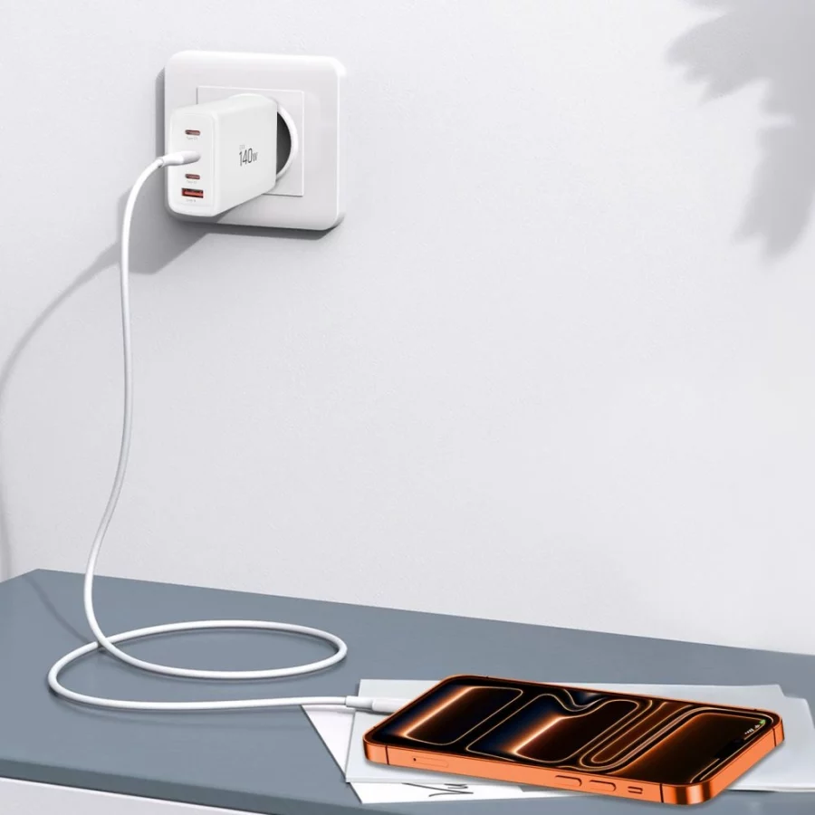 Ładowarka sieciowa Tech-Protect NC140W-GAN 4-Porty 140W - biała