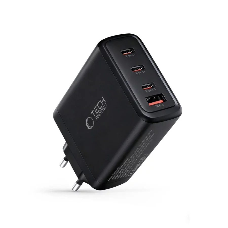 Ładowarka sieciowa Tech-Protect NC140W-GAN 4-Porty 140W - czarna