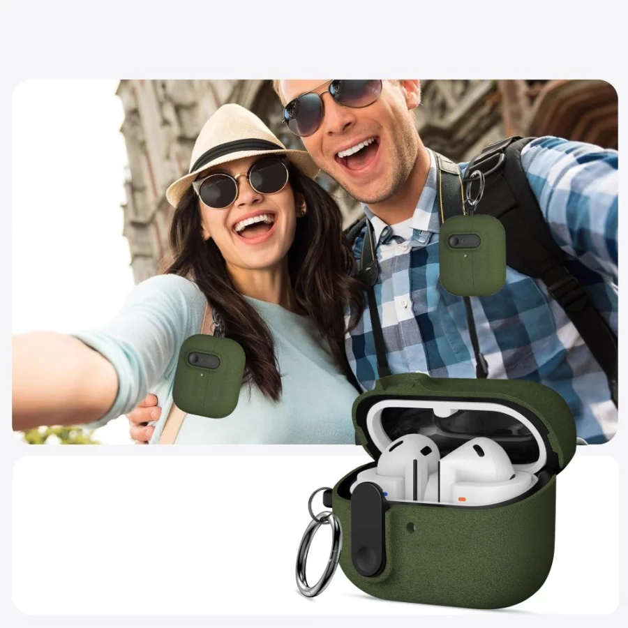 Etui Tech-Protect Slim Hook na Samsung Galaxy Buds 3 / 3 FE / 3 Pro - zielone