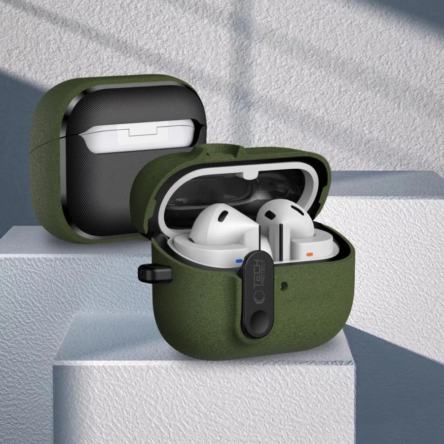Etui Tech-Protect Slim Hook na Samsung Galaxy Buds 3 / 3 FE / 3 Pro - zielone