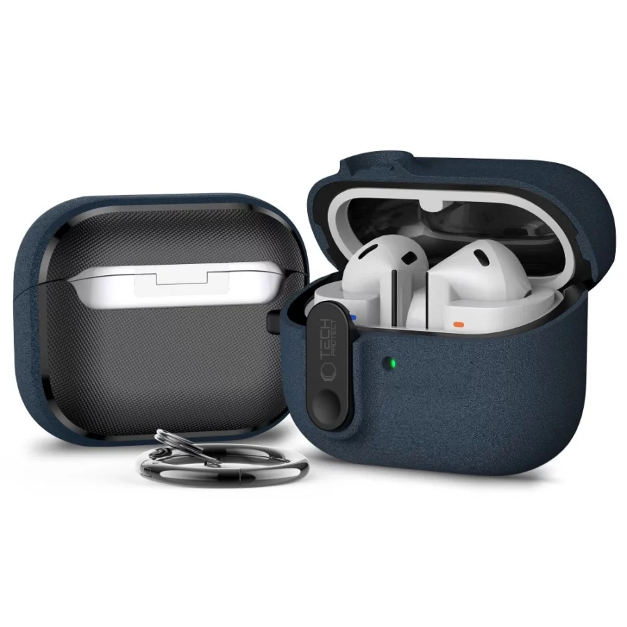 Etui Tech-Protect Slim Hook na Samsung Galaxy Buds 3 / 3 FE / 3 Pro - granatowe