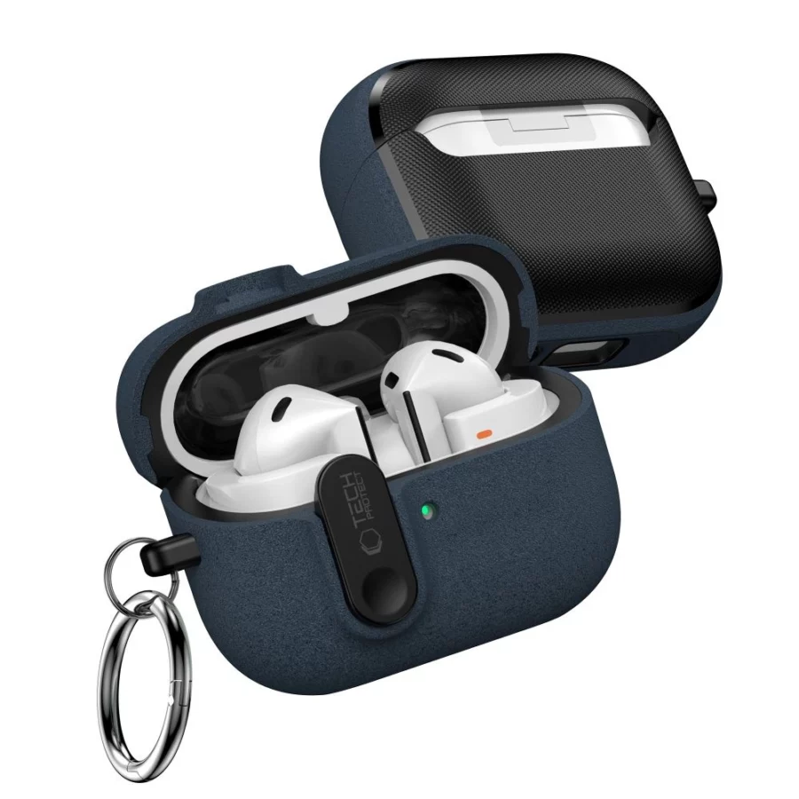Etui Tech-Protect Slim Hook na Samsung Galaxy Buds 3 / 3 FE / 3 Pro - granatowe