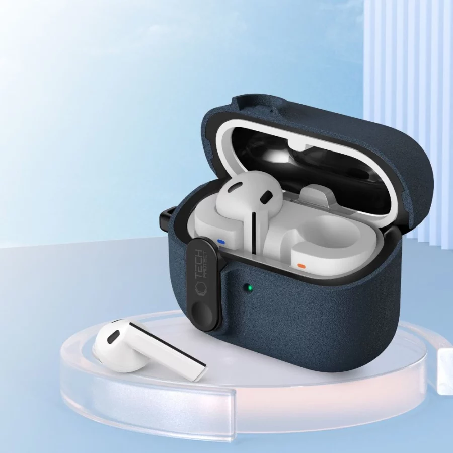 Etui Tech-Protect Slim Hook na Samsung Galaxy Buds 3 / 3 FE / 3 Pro - granatowe