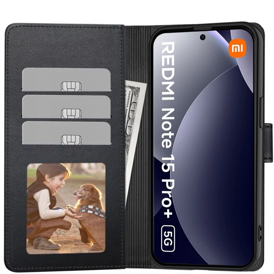 Etui Tech-Protect Wallet na Xiaomi Redmi Note 15 Pro+ 5G - czarne