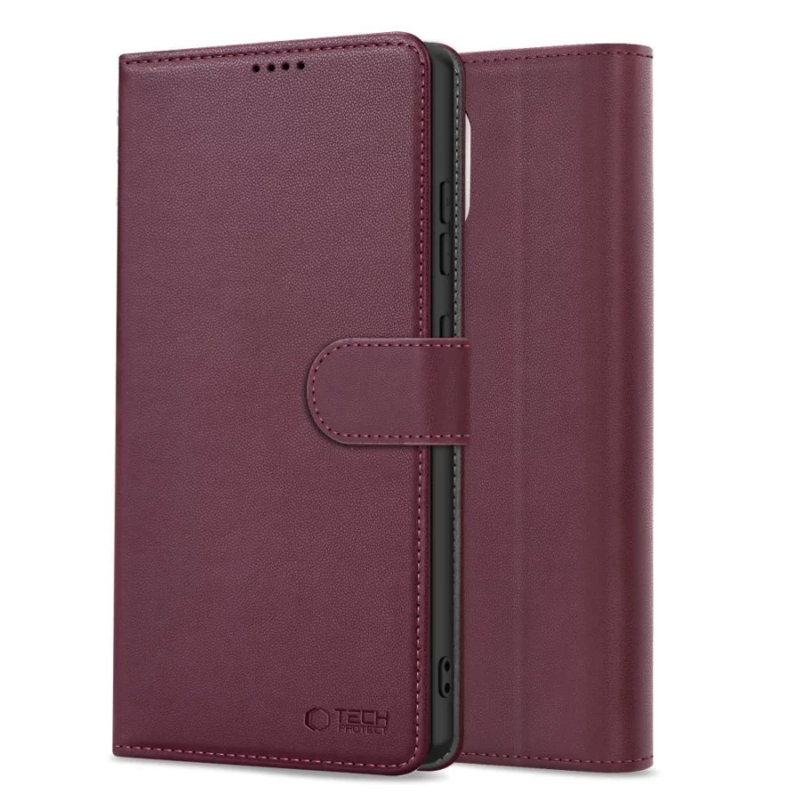 Etui Tech-Protect Wallet na Xiaomi Redmi Note 15 Pro 5G - bordowe