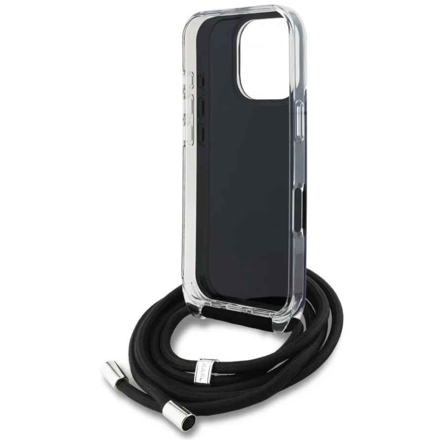 Etui Karl Lagerfeld IML Crossbody Karl&Choupette Head na iPhone 16 Pro Max - czarne