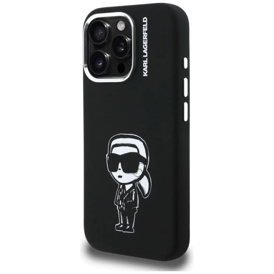 Etui Karl Lagerfeld Silicone Karl Sketch MagSafe na iPhone 16 Pro Max - czarne