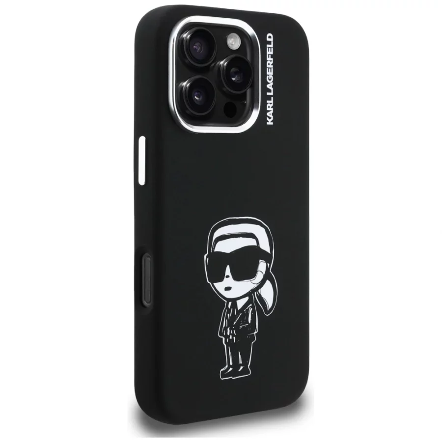 Etui Karl Lagerfeld Silicone Karl Sketch MagSafe na iPhone 16 Pro Max - czarne