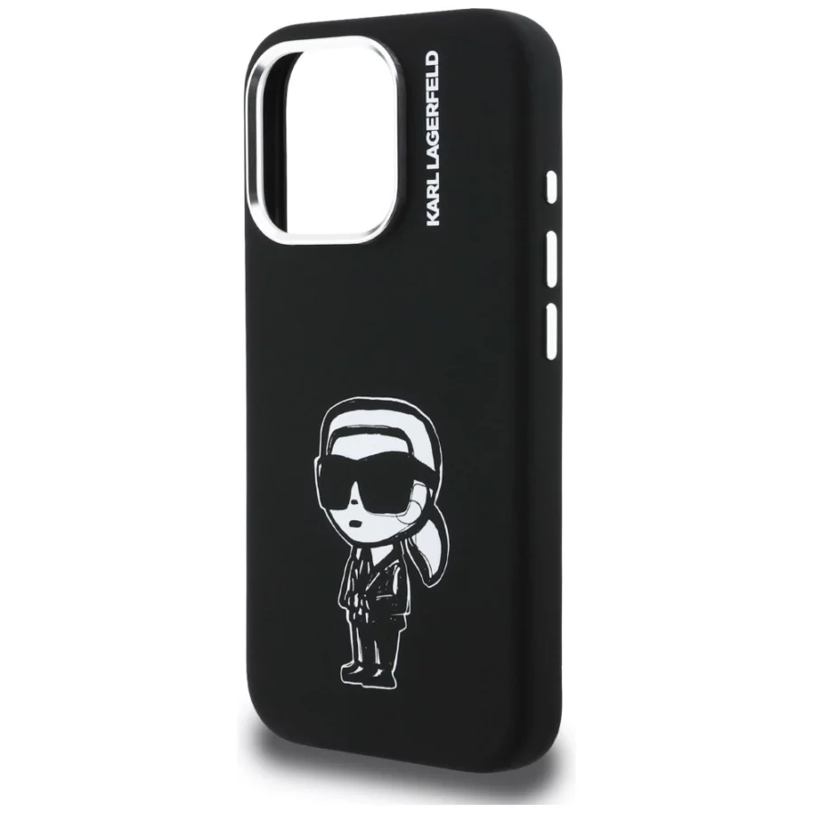 Etui Karl Lagerfeld Silicone Karl Sketch MagSafe na iPhone 16 Pro Max - czarne