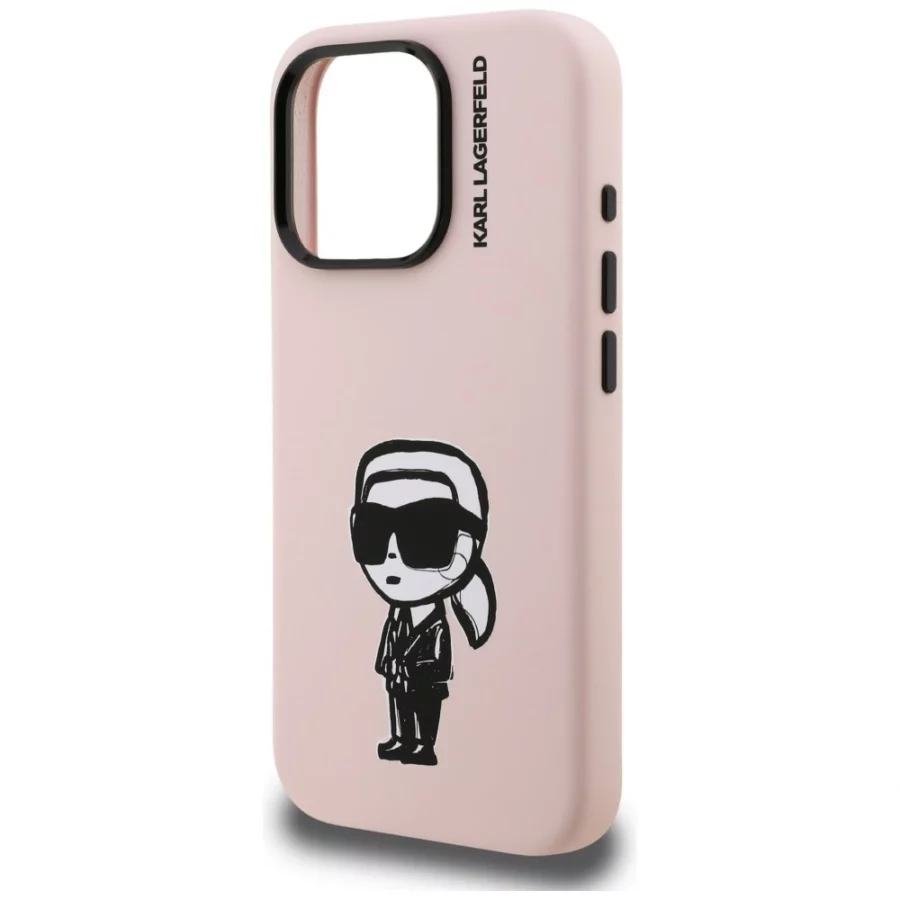 Etui Karl Lagerfeld Silicone Karl Sketch MagSafe na iPhone 16 Pro Max - różowe