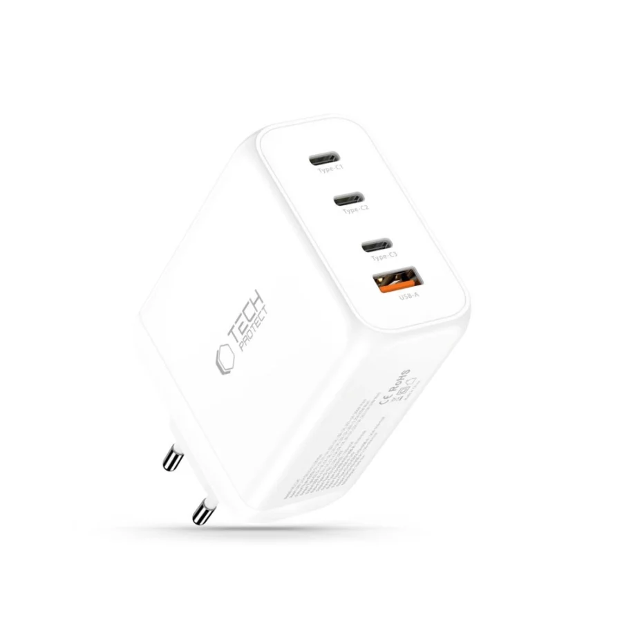 Ładowarka sieciowa Tech-Protect NC200W-GaN 4-Porty 200W - biała