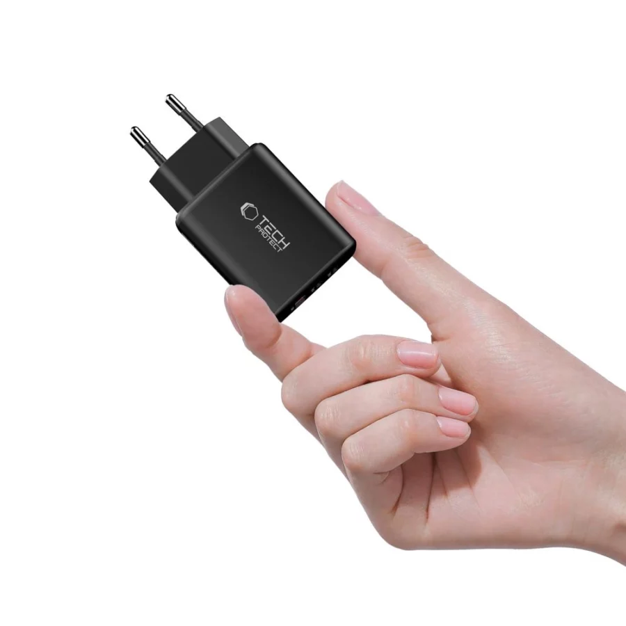 Ładowarka sieciowa Tech-Protect NCA65W-GAN 3-Porty 65W - czarna