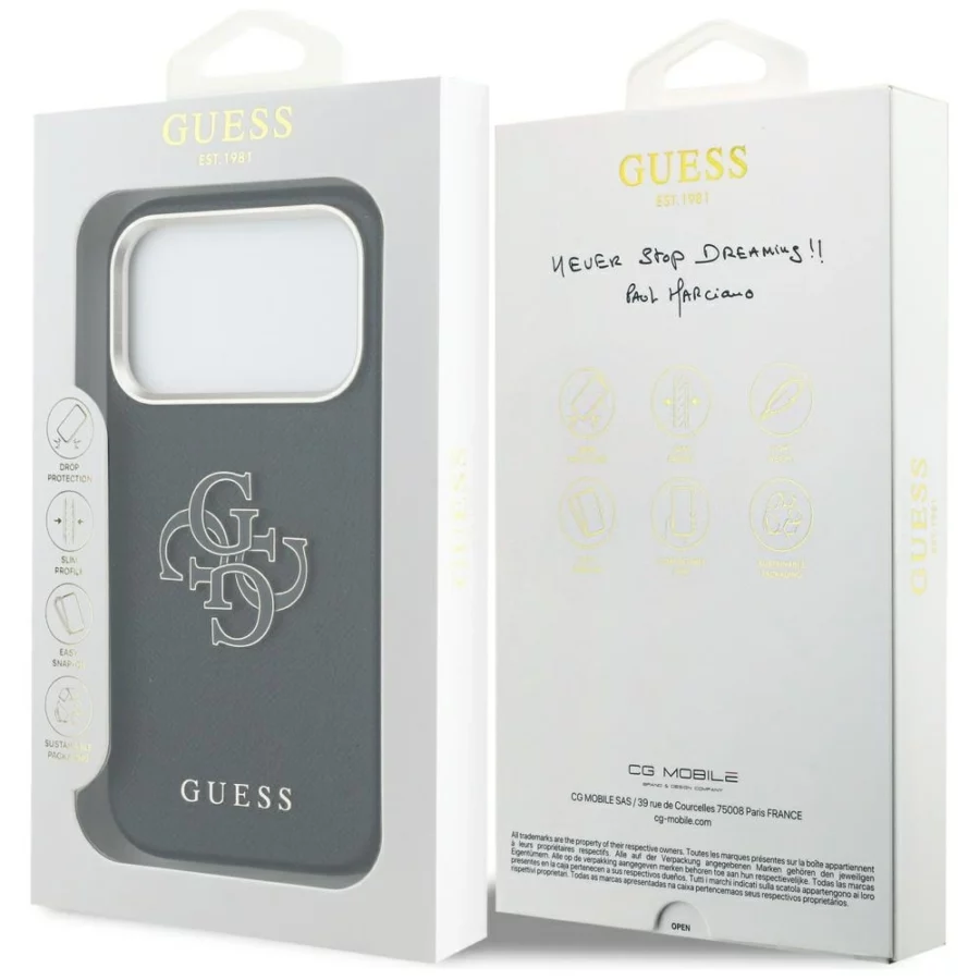 Etui Guess FW Resin Logo na iPhone 17 Pro - czarne