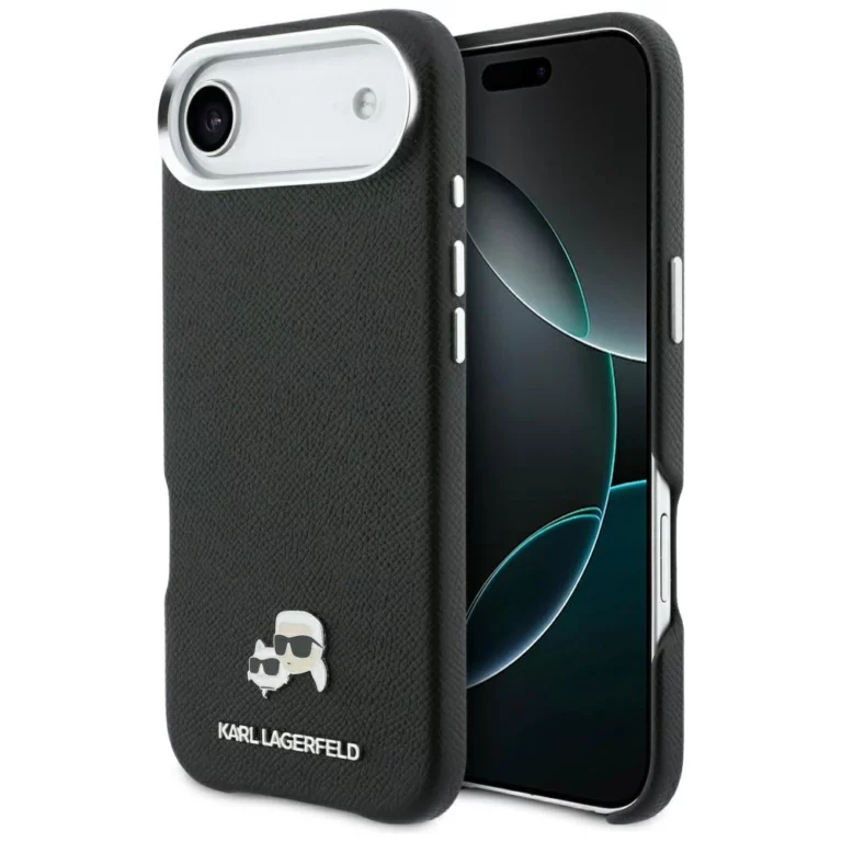 Etui Karl Lagerfeld Karl & Choupette Head Pins Saffiano MagSafe na iPhone Air - czarne
