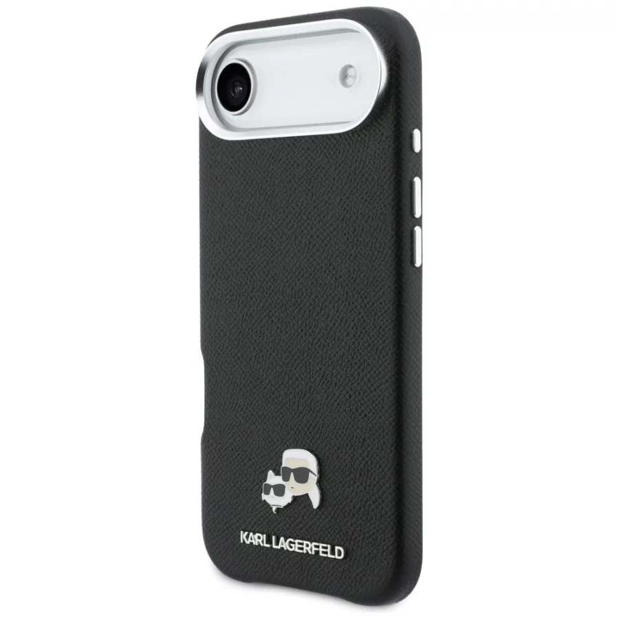 Etui Karl Lagerfeld Karl & Choupette Head Pins Saffiano MagSafe na iPhone Air - czarne
