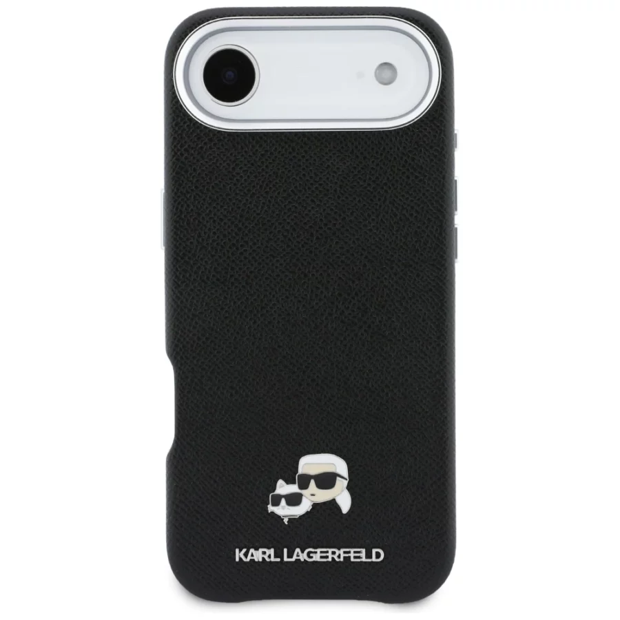 Etui Karl Lagerfeld Karl & Choupette Head Pins Saffiano MagSafe na iPhone Air - czarne