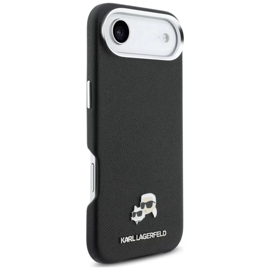 Etui Karl Lagerfeld Karl & Choupette Head Pins Saffiano MagSafe na iPhone Air - czarne