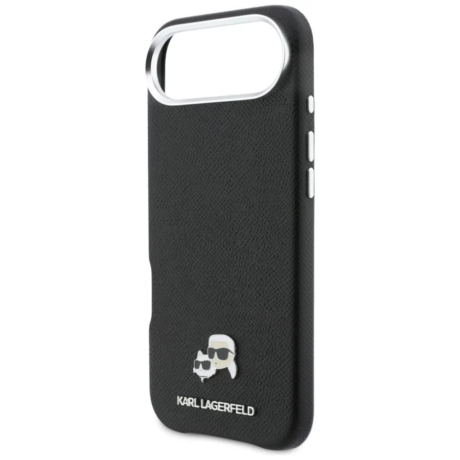 Etui Karl Lagerfeld Karl & Choupette Head Pins Saffiano MagSafe na iPhone Air - czarne
