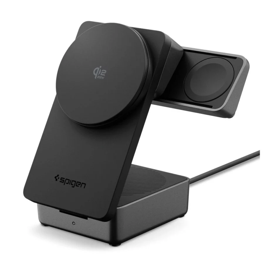 Ładowarka bezprzewodowa magnetyczna Spigen Essential Qi2.2 25W 3in1 MagSafe - czarna