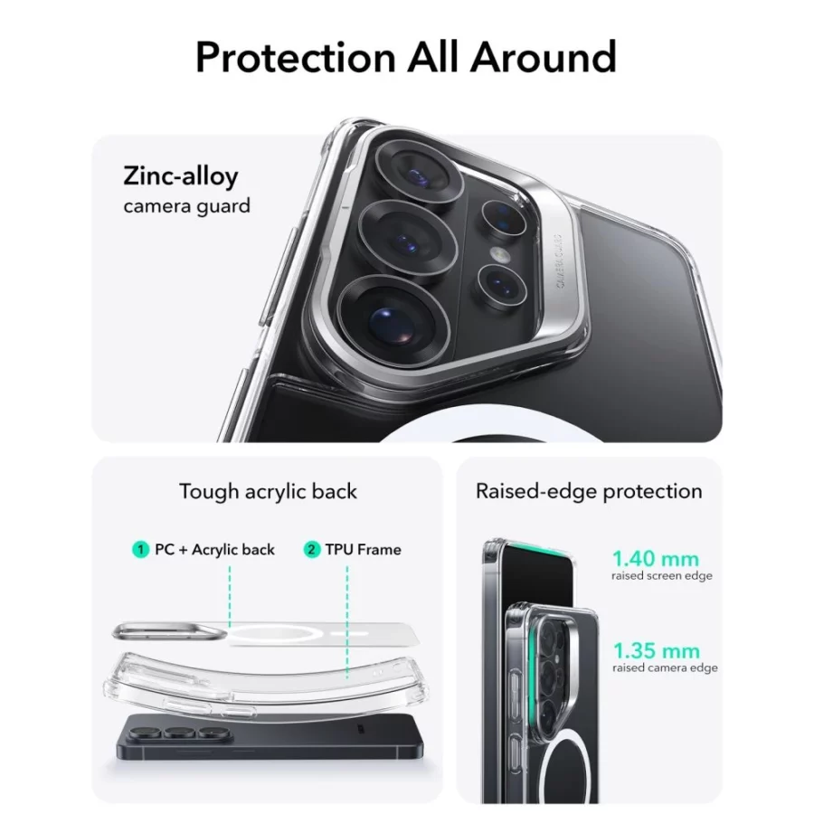 Etui ESR Classic Hybrid Kickstand MagSafe na Samsung Galaxy S26 Ultra - przezroczyste