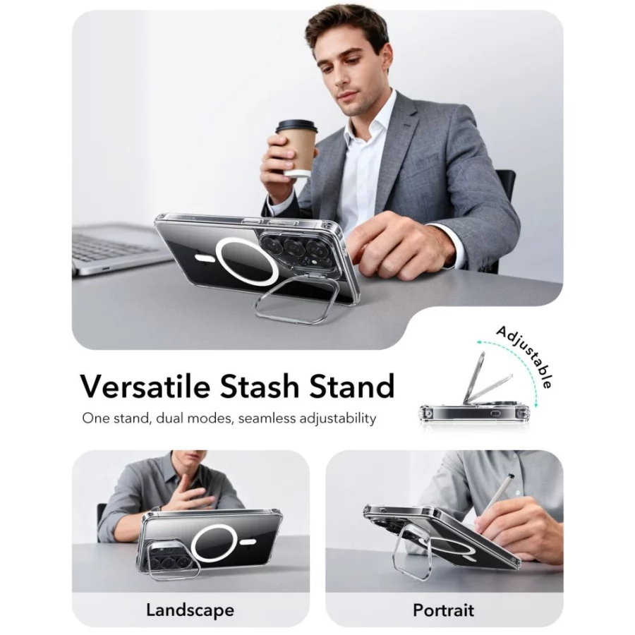 Etui ESR Classic Hybrid Kickstand MagSafe na Samsung Galaxy S26 Ultra - przezroczyste