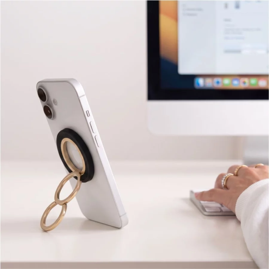 Uchwyt magnetyczny Tech-Protect MMR700 Lamano MagSafe na telefon - czarno-złoty