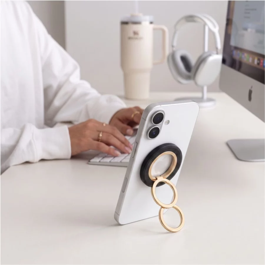 Uchwyt magnetyczny Tech-Protect MMR700 Lamano MagSafe na telefon - czarno-złoty