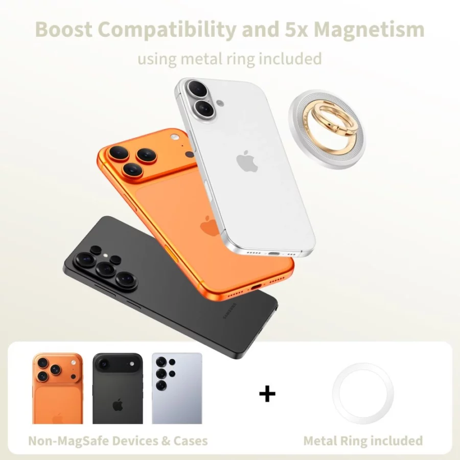 Uchwyt magnetyczny Tech-Protect MMR700 Lamano MagSafe na telefon - szaro-złoty