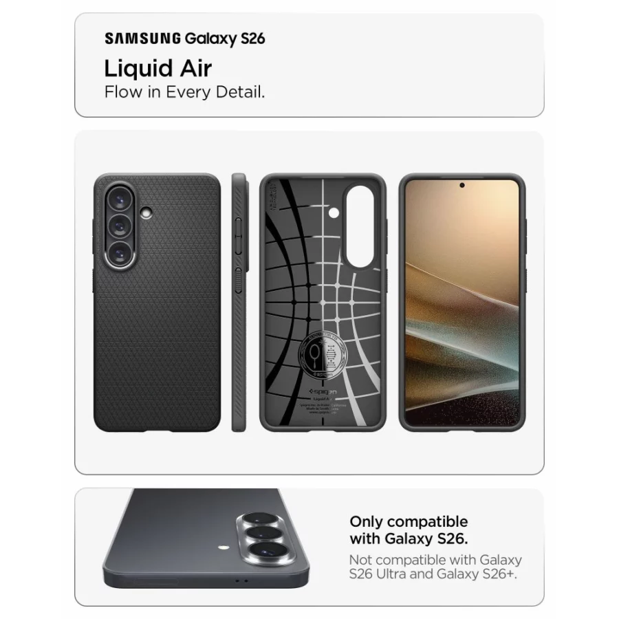 Etui Spigen Liquid Air na Samsung Galaxy S26 - czarne