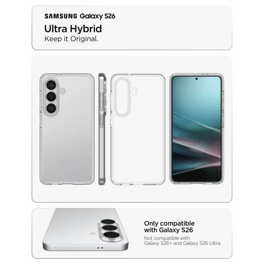 Etui Spigen Ultra Hybrid na Samsung Galaxy S26 - przezroczyste